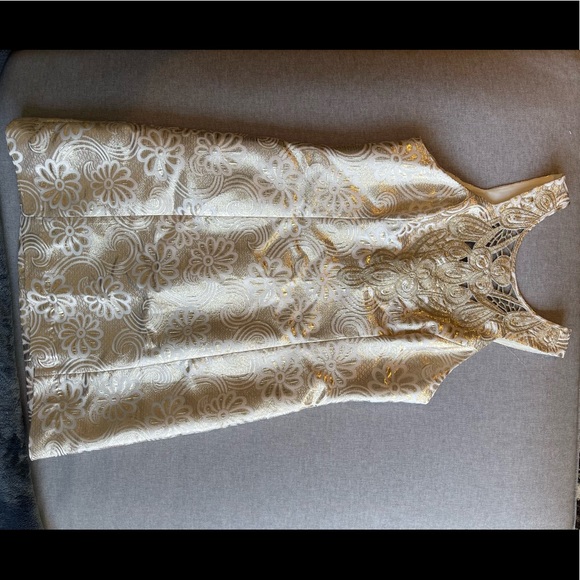 LILLY PULITZER GOLD COCKTAIL DRESS - Picture 1 of 7